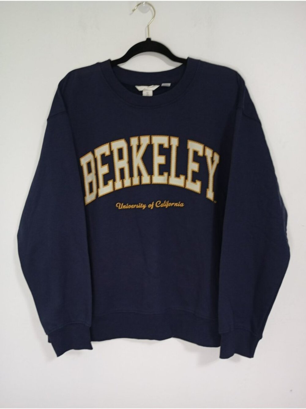 Berkeley University Navy Blue Sweatshirt By H&M L Polyester blend Unisex